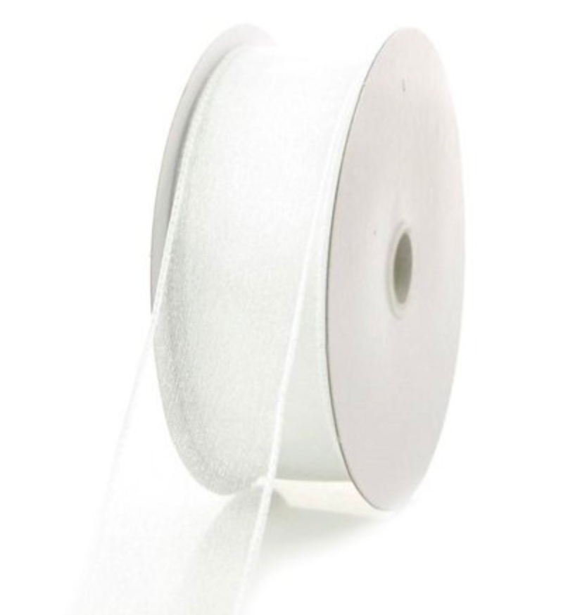 1-1/2" White Sheer Ribbon