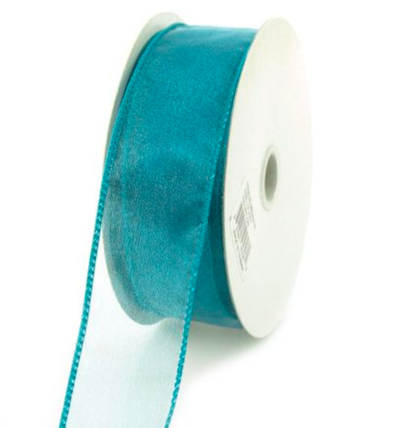 1-1/2" Turquoise Sheer Ribbon