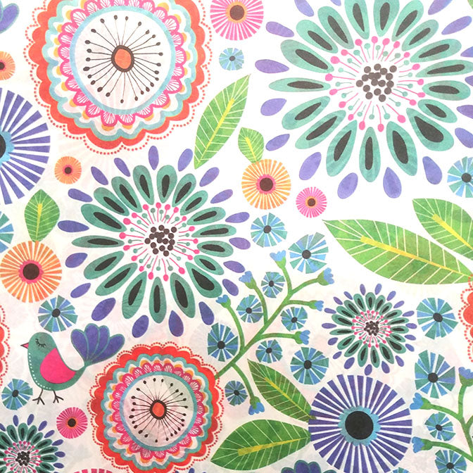 Spring Floral Tissue FULL Sheet Ream 20" x 30'